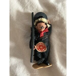 Mecki Hedgehog Chimney Sweep Ornament Figurine Steiff Austria Peter Vintage